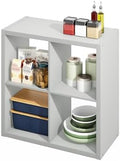 Furinno HERMITE Kitchen Island, 4-Cube Coffee Bar, Extra Thick Kitchen Storage, Bakers Rack, for Pantry Organizers and Storage, Kitchen Organization, Light Grey by Furinno-FitsYourSpaceFitsYourBudget