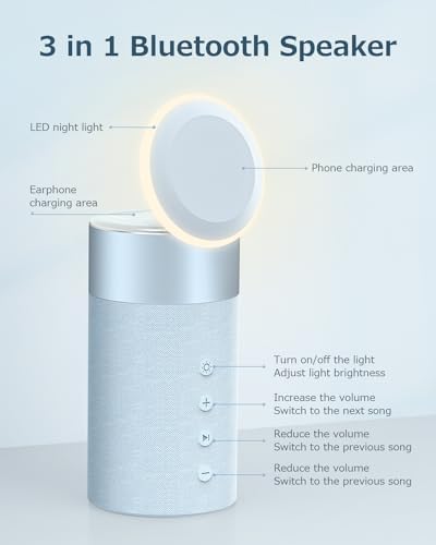 Bluetooth Speaker, Night Light, 15W Magnetic Fast Charging for Apple, Blue - Image 2