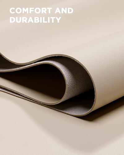 YSAGi 47.2" x 24" Large PU Leather Desk Mat for Keyboard and Mouse - Waterproof Non-Slip Desk Pad Protector for Office, Home, Writing Desk, Beige - Image 6