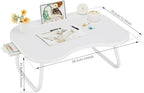 Lap Desk for Laptop Bed Trays for Eating and Laptops Breakfast in Bed Laptop Stand TV Trays for Bed with Cup Holder/Drawer for Sofa/Couch Portable Foldable (White, L(23×16")+Drawer) - Image 6