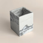 Natural Marble Stone Square Storage Container Empty Vessel Holder Cup for Candle/Pens/Sundries items (Arabescato White) - Image 7