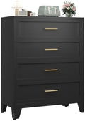 Ckzbx Metal Dresser Under Desk Metal Filing Cabinets, 43.11" H Drawer Chests of Drawers for Office, Garage (4 Drawers Black 31.5 inch Wide) by Ckzbx