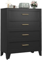 Ckzbx Metal Dresser Under Desk Metal Filing Cabinets, 43.11" H Drawer Chests of Drawers for Office, Garage (4 Drawers Black 31.5 inch Wide) by Ckzbx