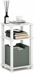 Furinno JUST Toolless 3-Tier Side Table, Open Shelf End Table, White by Furinno-FitsYourSpaceFitsYourBudget