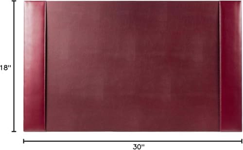 Burgundy Professional Leather Bonded Desk Blotter for Writing with Raised Edge Stitching - Office Desk Mat - Silver Meadow - Image 6
