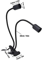 Hilitand Clip Lamp Holder Clamp Desk Lamp, Flexible Wire Neck E26/E27 Clip On Lamp Holder for Desk Clip Lamp, Bedside Lamp, Table Lamp(US Plug) - Image 2