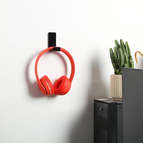 Weewooday 32 Headphone Hanger Wall Mount Stand with Adhesive Hook, Black - Image 6