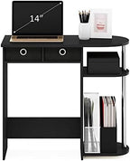 Furinno Go Green Desk, 31.5" Wide Gaming Desk with 2 Side Shelves and Storage Bins, Computer Desk, Office Desk for Home Office, Study Room, Dorm, Bedroom, Americano - Image 4