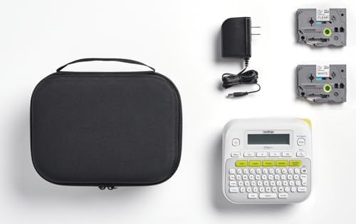 Brother PT-D210SV Monochrome Label Maker Bonus Bundle Comes with a Protective Carrying case, an Adapter, and Two Sample Genuine TZe Label Tapes for Added Value. - Image 2