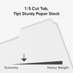 Smead White Binder Index Dividers, 3 Ring Binder Dividers with Tabs, 5-Tab - Image 5