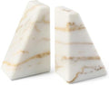 Karibiber Marble Bookends for Heavy Books, Calacatta Decorative Book Ends for Shelves, Unique and Heavy Bookends for Hardback Book & Cookbooks, Stone Book Stopper, Modern Book Holder,Set of 2 by Karibiber