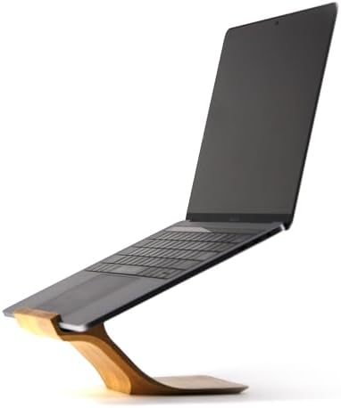 XDK Wood Laptop Stand for Desk, Ergonomic Height Riser for Notebook Computer up to 15 Inches, Wooden Holder for MacBook/Aluminum Laptops by XDK