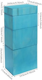 4-Piece Wooden Stackable Drawer Cabinet Set - Desktop Storage Organizer with 10 Drawers, Sturdy Design for Home/Office, No Assembly, Space-Saving, Durable (Blue) - Image 3