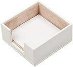 MOOGCO White Leather Desk Set - Pad, Note Paper & Pen Holder - Coaster - Accessories & Organizer - Office Storage, White - Image 4