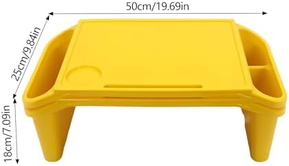6 Pack Kids Lap Desk, Portable Plastic Lap Tray with Storage Slots and Cup Holder, Stackable Activity Table for Writing Drawing Snacks, 19.7x9.8x7.1 Inch - Image 2