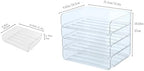 4 Tier Stackable A4 Paper Trays, Office Desk File Holder, Tidy File Document Letter Book Paper Organizer (4 Tiers,Clear) - Image 5