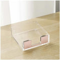3Pcs Sticky Notes Memo Pad Holder Dispenser Rose Gold with Acrylic Clear Desk Supplies Organizer Accessories Office Notepad Holder(Rose gold) by Unknown
