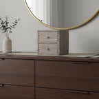 DDYURI Wooden Desktop Drawer Organizer Box 2-Tier Tabletop Storage Cabinet for Office Makeup Dressing Table Dark Brown - Image 7