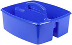 Storex 2-Compartment Large Craft Caddy – Multipurpose Classroom Organizer with Handle, Assorted Colors, 6-Pack (00948A06C) - Image 3
