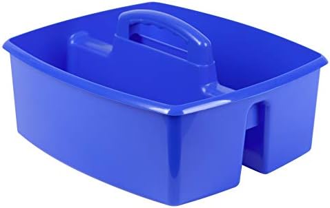 Storex 2-Compartment Large Craft Caddy – Multipurpose Classroom Organizer with Handle, Assorted Colors, 6-Pack (00948A06C) - Image 3