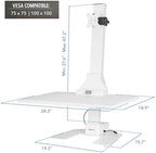 Mount-It! Electric Standing Desk Converter, Adjustable Tabletop Sit Stand Desk Riser with Single Monitor Mount for Monitors up to 32", Freestanding 28" Wide Platform Rises up to 20.75" White - Image 3