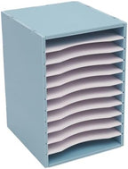 Vertical Desktop Sorter,11 Slots Mail File Organizer for Office (blue) by ATOLOMOTOR