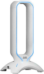 Mars Gaming MHHXW Gaming Headset Stand, RGB Flow, 2X USB 2.0, White by Mars+Gaming