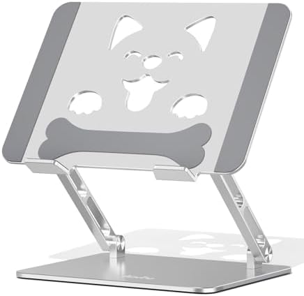 Aoviho Aluminum Laptop Stand for Desk Fit for All 10"-17.3" Laptops, Silver by Aoviho