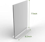 KOOLDE Acrylic Sign Holder 8.5x11 Inches 12 Pack T Shape Desktop Display Stand Vertical Double Sided Clear Table Menu Flyer Holder for Restaurants, Office, Shop, Wedding - Image 3