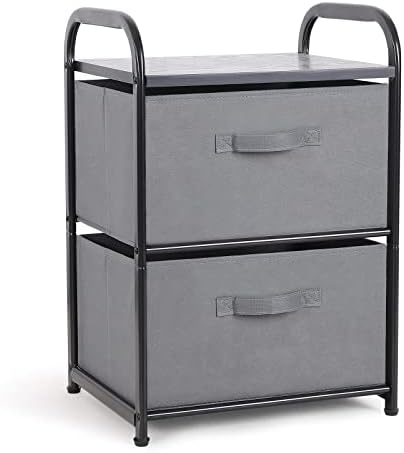 MAX Houser Dresser for Bedroom with 2 Drawers, Dark Grey by MAXHouser