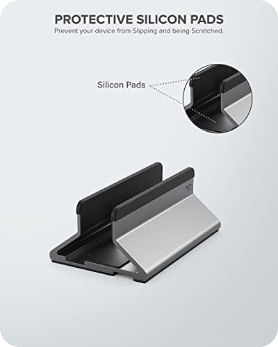 ALOGIC Bolt Adjustable Laptop Vertical Stand Crafted with Superior Aluminium & Silicon Pads, Interchangeable Width Size, Compatible with Latest laptops- MacBook, Surface, Chromebook, and Others - Image 3