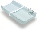 Vegan Leather Contoured Baby Changing Pad | Waterproof & Wipe-Clean PU Leather Diaper Change Mat, Soft, Wipeable Cover, Safety Strap, Non-Slip Bottom, Topper for Standard Infant Diaper Table & Dresser by Modera