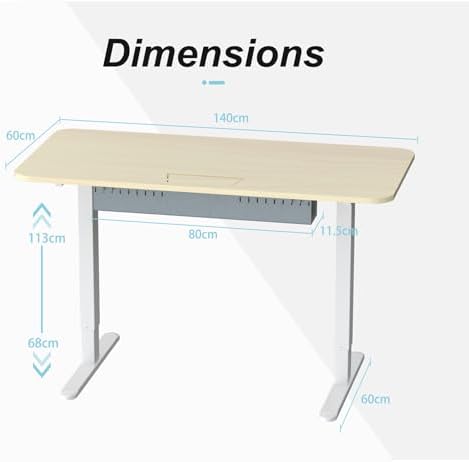 Standing Desk with Hidden Cable Management,55x24,Lightwood - Image 3