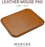 Maruse Italian Leather Mouse Pad for Home or Office Desktop, Handmade in Italy, Honey - Image 2