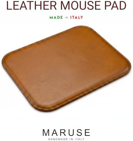 Maruse Italian Leather Mouse Pad for Home or Office Desktop, Handmade in Italy, Honey - Image 2