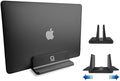 Vertical Laptop Stand for Desk [Adjustable] Sturdy Aluminum Dock Fits All Laptops (up to 20.3 inches) Space Saving, Modern Compact Holder, Compatible with MacBook Pro/Air, Surface, HP, Dell (Black) by GodSpin