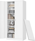 Letaya Metal Storage Cabinet with Lock Door Adjustable Shelf,72" Steel Lockers for Office, Home,School,Kitchen,Garage Tool Utility Cabinet (2 Door-White) by LetayaMetalCabinets