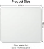 Glass Gaming Mousepad, 13x16 inch White Tempered Glass Mousepad, Professional Esport MousePads - Image 2