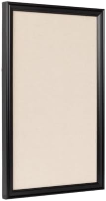 Kate and Laurel Adlynn Rectangle Framed Linen Fabric Pinboard, 15 x 24, Black, Traditional Beveled Accent Bulletin Board for Vintage Home Wall Organization or Aspirational Vision Board by KateandLaurel