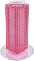 Azar Displays 700220-PNK Pink Pegboard Interlocking Counter Unit 4" x 13" On 9" Diameter Base by AzarDisplays