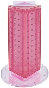 Azar Displays 700220-PNK Pink Pegboard Interlocking Counter Unit 4" x 13" On 9" Diameter Base by AzarDisplays