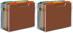 DINGHUO Acrylic File Folder Organizer, Hanging File Organizer Box, File Holder with Handles for Letter Size, Clear File Box Desktop Folder Storage for Office Home Work -2 Pack by DINGHUO