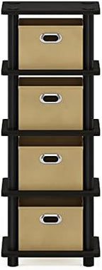 Furinno Turn-N-Tube Toolless 4-Tier Storage Shelves, Espresso - Image 5
