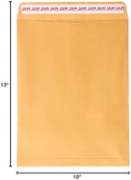 JAM PAPER 10 x 13 Open End Catalog Premium Envelopes with Peel and Seal Closure - Brown Kraft Manila - 100/Pack - Image 6