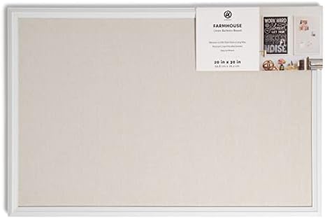 U Brands Farmhouse White Frame, 20 x 30 in, Linen Pin Bulletin Board - Image 5