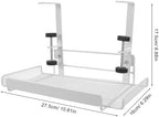ibasenice Under Desk Shelf: Metal Storage Rack with Clamp Desk Cable Management Tray Organizer Basket for Cables Papers and Office Tables Supplies White - Image 3
