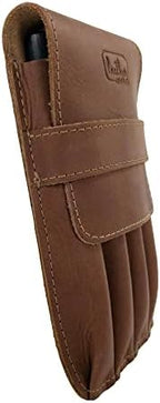 Pen Holder, Pencil Case, Minimalist Style Holder, Classic Storage, Full Grain Leather, Handmade, Single Malt Mahogany - Image 4
