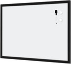 Amazon Basics Magnetic Dry Erase Whiteboard, 35"W x 23"H, Black Wooden Frame, Wall-Mounted for Writing and Presentation by AmazonBasics