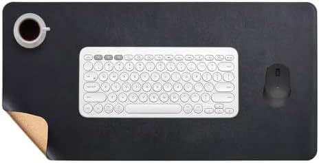 Dual-Sided Office Leather Cork Desk Mat Waterproof Non Slip Large Mouse Pad by Unknown