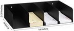 Gisafai Metal Check Sorter Organizer, Black Iron Document Holder, Wall Mountable, Heavy Duty Countertop Receipt Storage Rack for Bank, Office, Retail, Restaurant (16 x 8 x 3.75 Inch) - Image 2